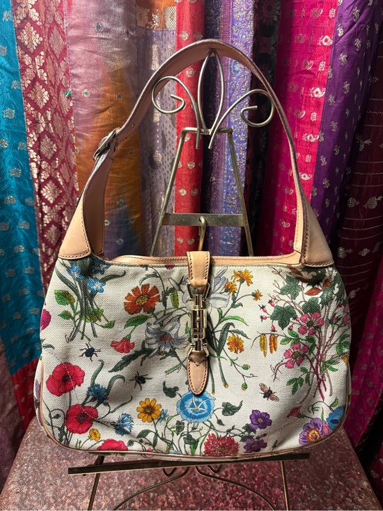 Gucci Handbags - GUCCI FLORA “Jackie O” canvas hobo bag.